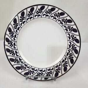 1999 Royal Worcester JAIPUR Bone China 9" Luncheon Plate w Blue & Silver Accent